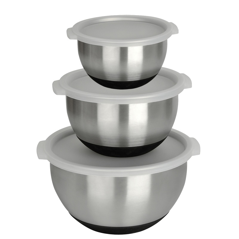 stainless steel Mixing Bowls with PP Lips